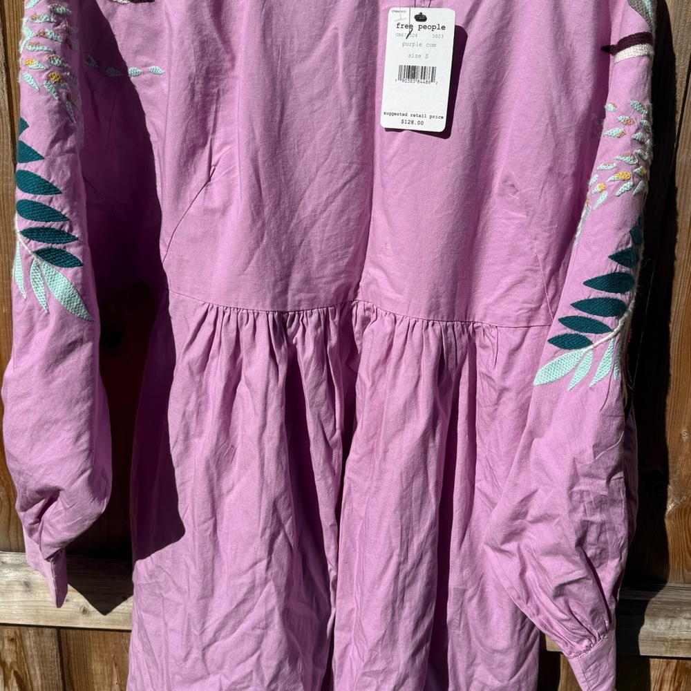 Free People Lavender Dress with Embroidery